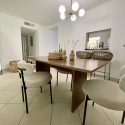 Dining Table And Boucle Chairs 