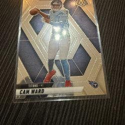 2025 Mosaic Cam Ward Rookie Football Card Tennessee Titans #1 Draft Pick 