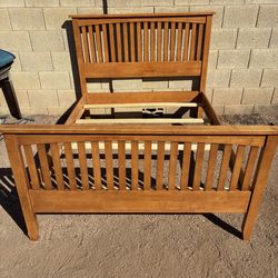 Solid Wood Bed Frame – Mission Style (Queen)