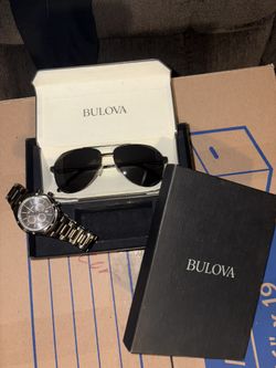 BULOVA Watch And Sunglasses Set 