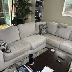 Large 2-Piece Sectional Sofa – Light Gray, Washable Covers, 9ft x 7.5ft