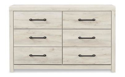 6-Drawer Dresser White Wood Finish