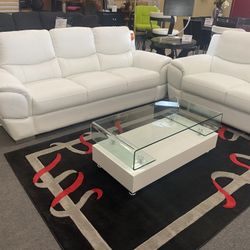 💥AMAZING  2pc White Sofa Set (Sofa - Loveseat) 👍FREE FINANCING AVAILABLE❗NO CREDIT CHECK❗ 