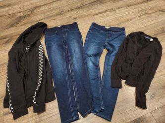 Girls Size 7 Jeans And Sweaters 