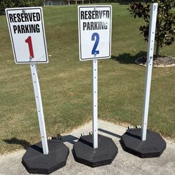 Sign Base with Wheels and 60” Post, Rubber