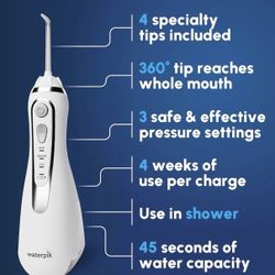 Waterpik Cordless Advanced v2 Water Flosser For Teeth Gums Braces WP580 Flosser