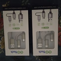Braided Charging/sync Cable 2 Packs New
