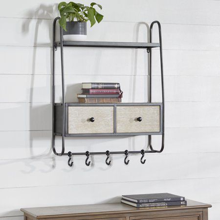 DecMode Indoor Multi Colored Metal Contemporary Wall Shelf