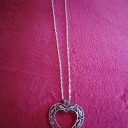 New .925 Sterling Silver Heart Necklace 