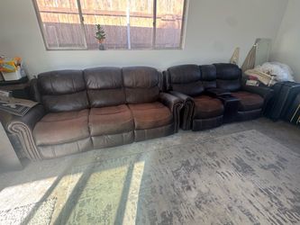 Reclining Faux Leather Couch
