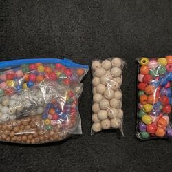 A bunch of round and colorful beads for crafts, hair, jewelry, DIY, etc