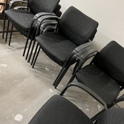 7 black Office Chairs 