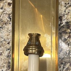 Vtg Antique Brass English Hallmarked Candle Hanging Wall 17" Sconce OBO