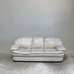 3 Seat white Leather Sofa 