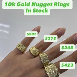 10K GOLD NUGGET RINGS 