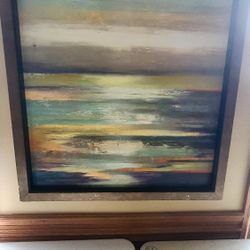 Large Oil Painting In Nice Frame On Canvas