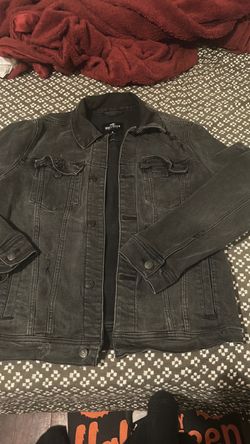 Hollister Black Distressed Denim Jacket
