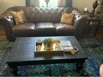 Black Wood coffee table with turned legs $40
