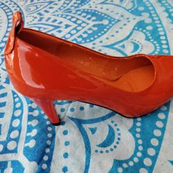 shiny leather women's high heels 