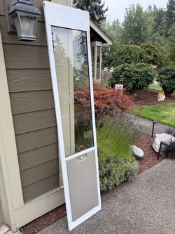 Sliding glass dog door