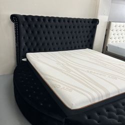 Tufted Storage Bed Frames 
