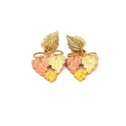 10K Black Hills Gold Leaf Drop Earrings