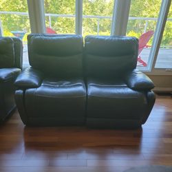 Ashley Palladium Leather Recliner Loveseat.