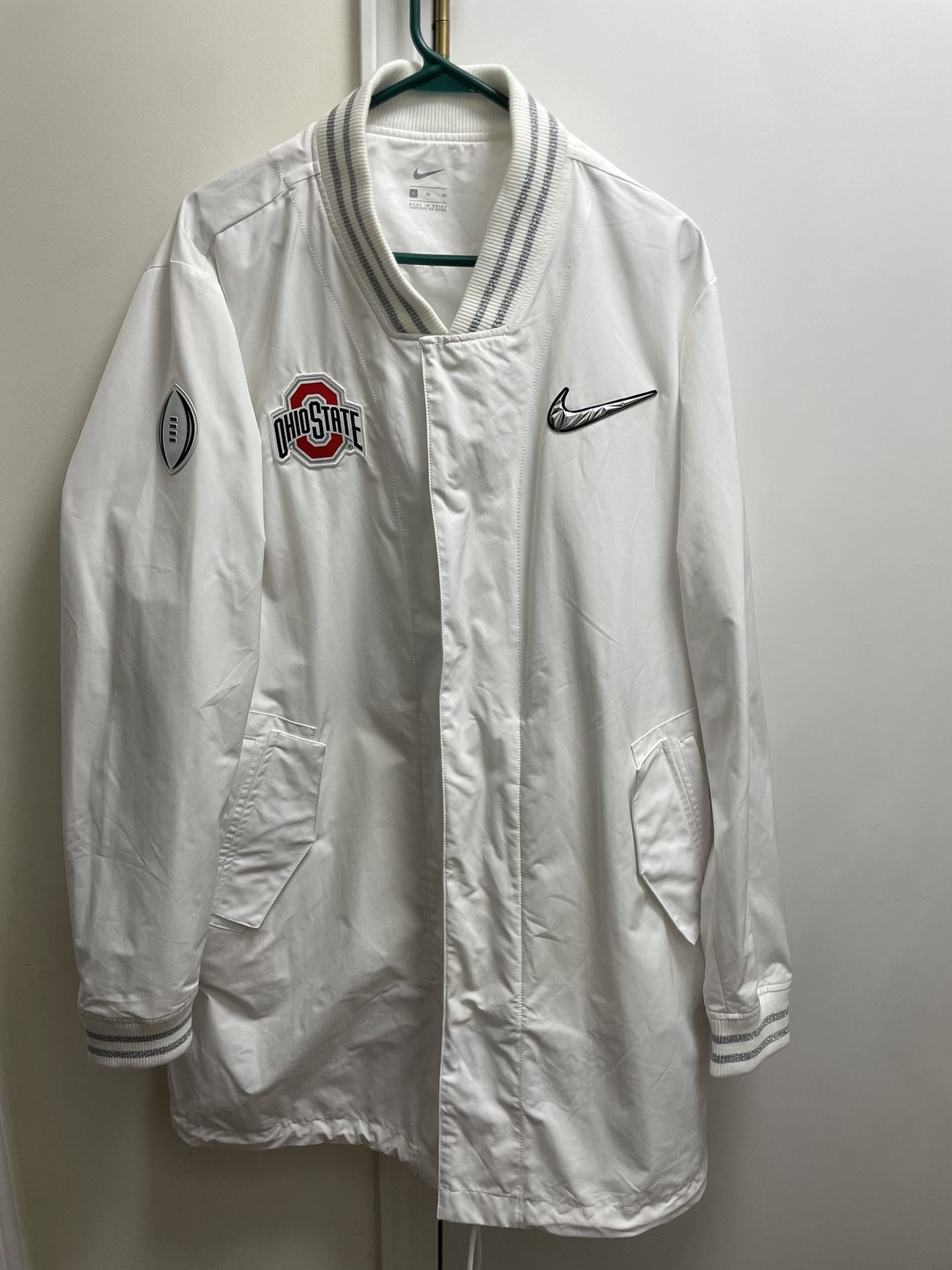 NEW MENS NIKE OHIO STATE OSU BUCKEYES WHITE CFP PLAYOFF DIAMOND QUEST PLAYER SIDELINE JACKET XL $250