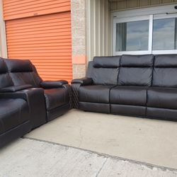 Power Leather Recliners Set 