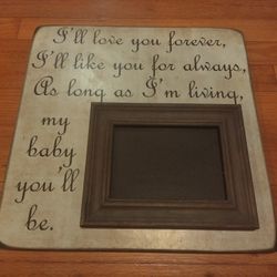 Homemade Wooden Plaque with Photo Frame for Parents