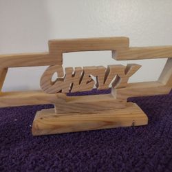 Wooden Chevrolet Chevy Logo Desk Ornament