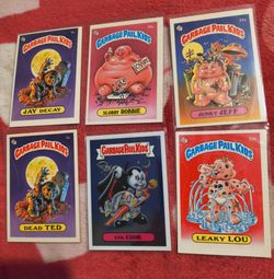 Garbage pail kids stickers (5 stickers, 1 card)