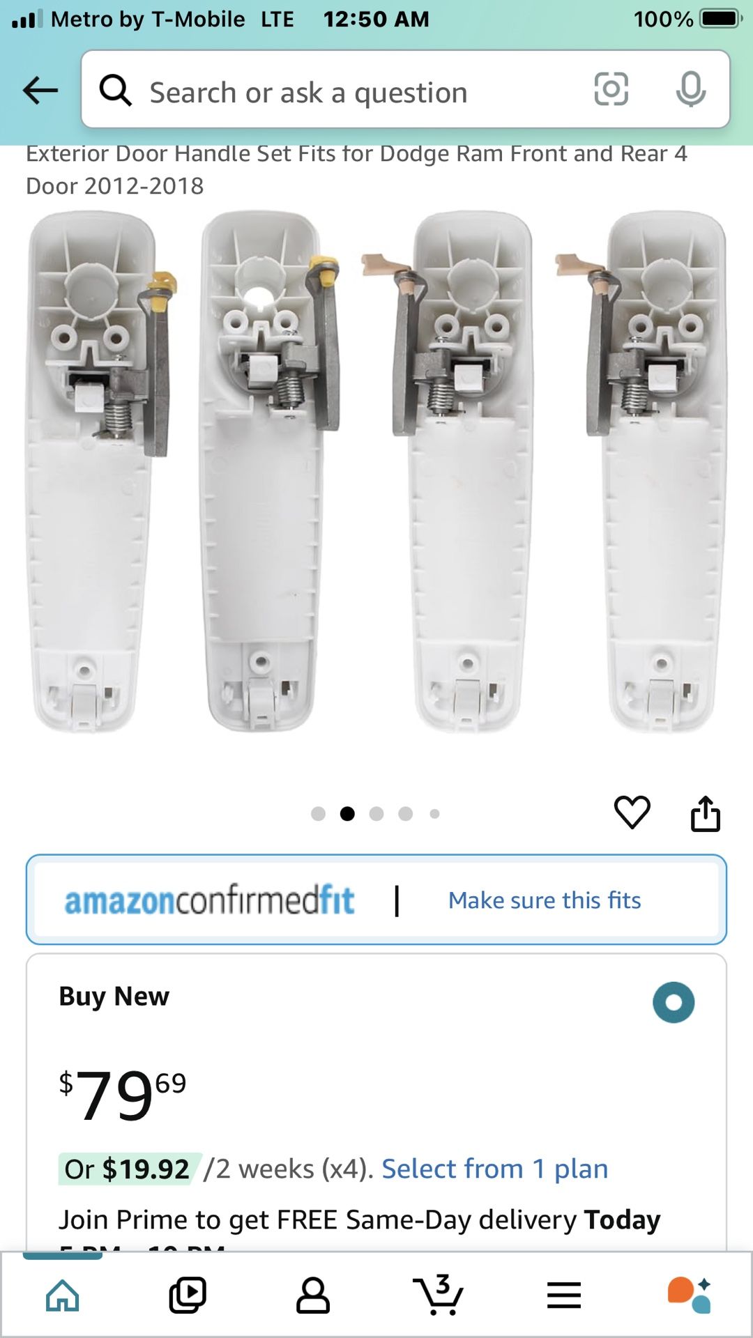 Exterior Door Handle Set Fits For Dodge Ram Front And rear