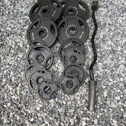 Olympic Weights With Curl Bar 