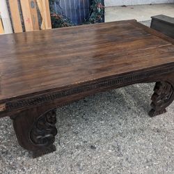Wood Carved Center Table