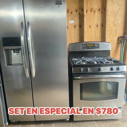 Refrijerador Frijidaire Doble Puerta Y Estufa General Electric De Gas 5 Quemadores 