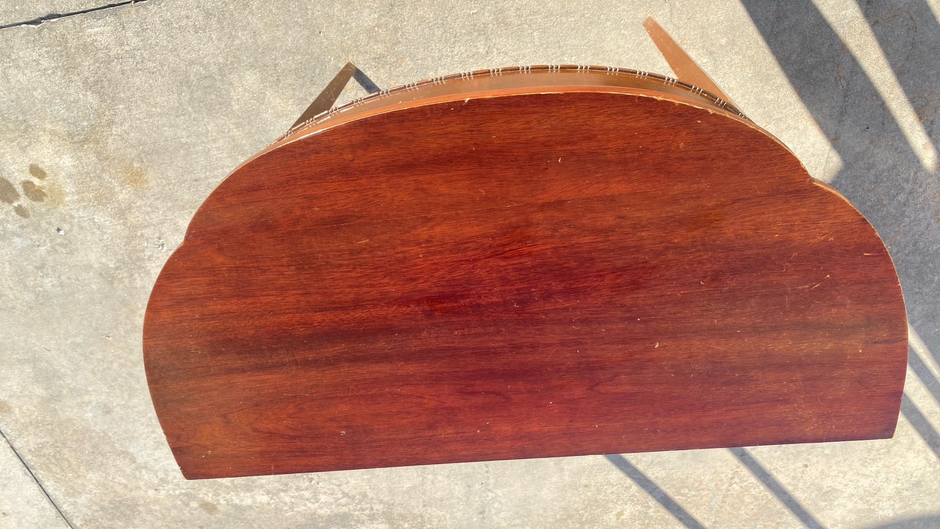 Antique table half moon table mahogany wood, I think