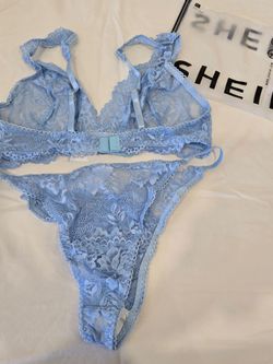 SHEIN Blue Lace Lingerie Set