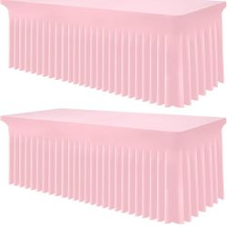 1  pink Spandex Tablecloth For 6ft Tables (FIRM PRICE)