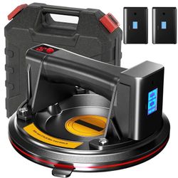 8" Electric Vacuum Suction Cup Lifter for Lifting Glass/Tile/Mirrors/Windshields (Black-Black)