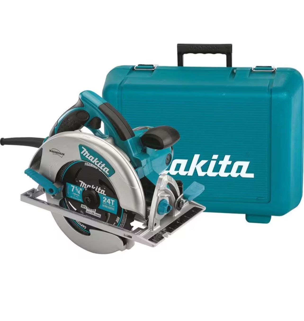 Corded Makita 7-1/4” Saw W/ Tote Box & Blade