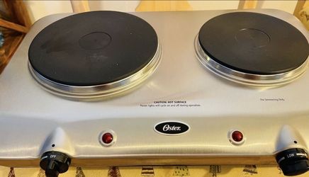 OSTER DOUBLE DUAL BURNER STAINLESS STEEL-$45.00