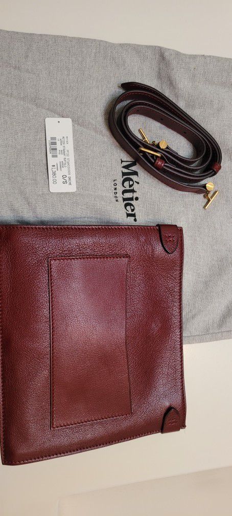 METIER of London 'Stowaway' Buffalo Dark Cherry Bag