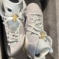 Nike Air Jordan 6 Retro Pearl Platinum Glacier Blue Women 10 W New No Box