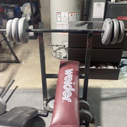 Bench/leg Extension and Weight Set. 