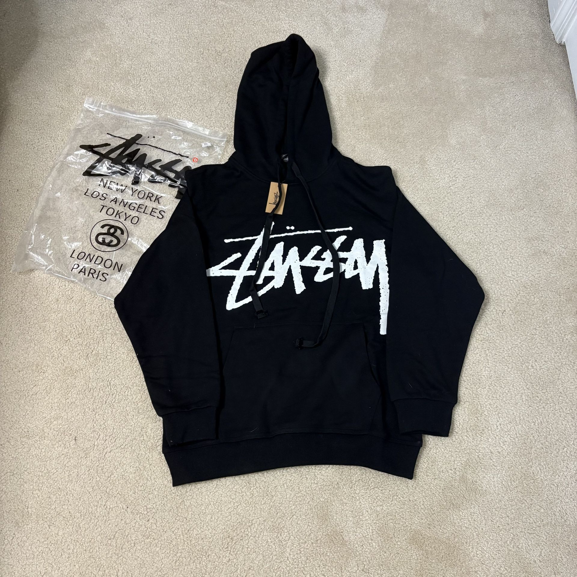 black stussy hoodie