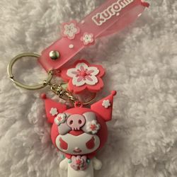 Kuromi wristlet keychain