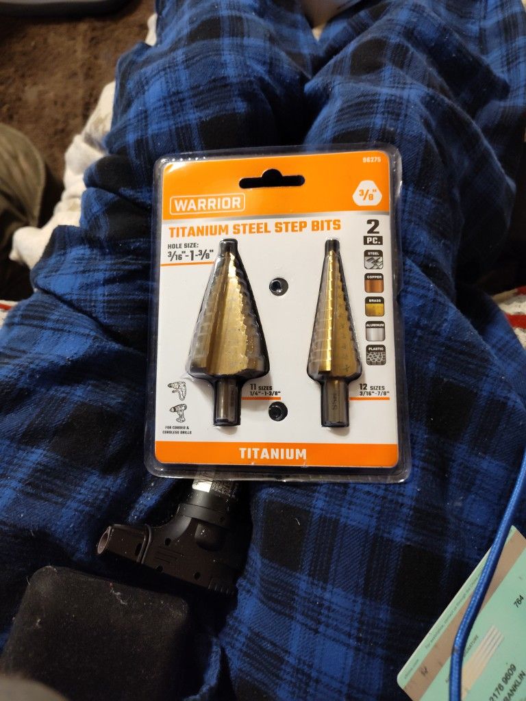 Titanium Steel Step Bits 3/8 In
