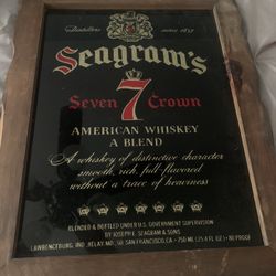 Vintage Seagrams 7 Crown Whiskey Mirror