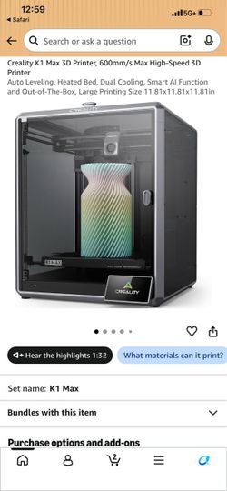 K1 printer like new. With tons of filament